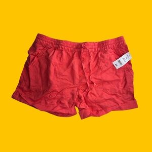 Joe fresh NWT red cargo women’s shorts utility with pockets size M